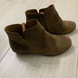 Clarks Unstructured brushed leather booties. Will accept best offer!